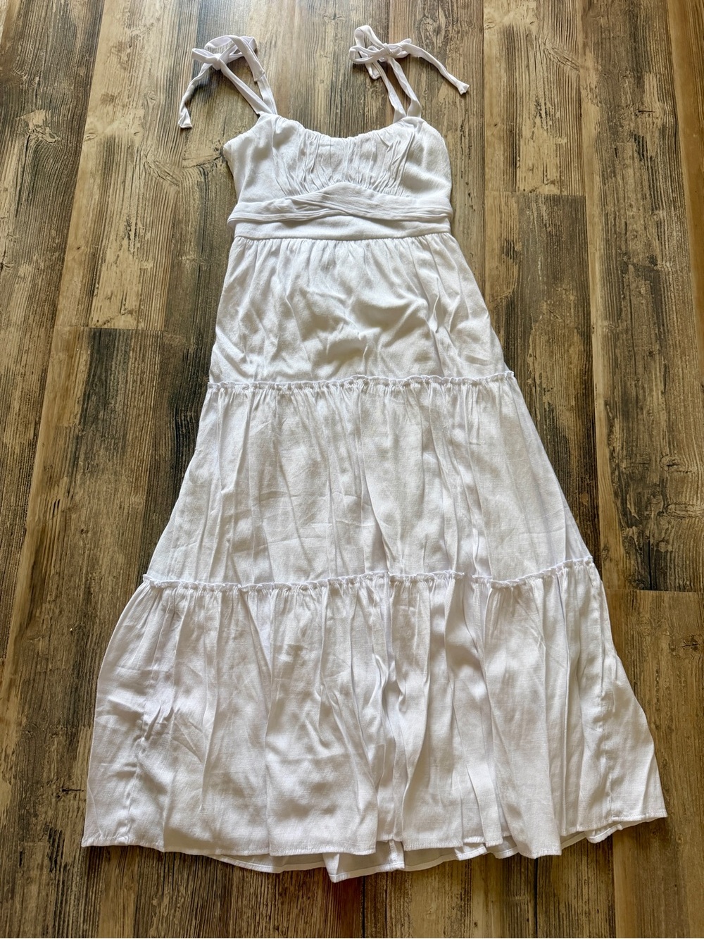 Trixxi White Tie-Shoulder Maxi Dress (Unworn)